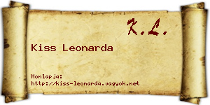 Kiss Leonarda névjegykártya